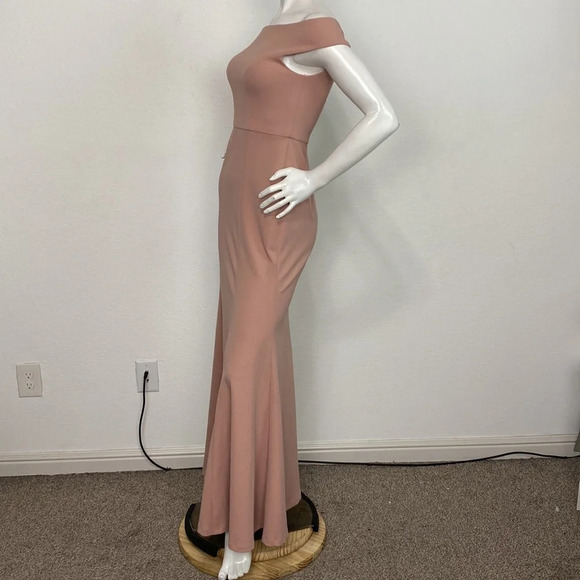 Jenny Yoo Dark Blush Larson Coquette Off The Shoulder Formal Maxi Dress Size 2 - Picture 5 of 12